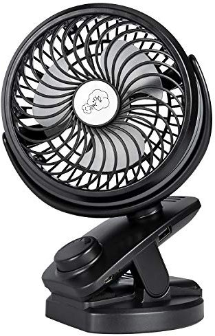 IREENUO USB Clip on Fan, Rechargeable Pram Fan with 5000mAh Battery for Buggy