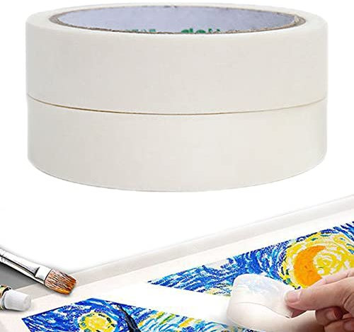 DHER Pintar Cinta De Papel Pintar Cinta De Enmascarar Cinta Masking 2 Piezas De Cinta Adhesiva De Papel De Enmascarar 2cm * 20 M ProteccióN Arte Estudiantes Cinta De Pintura De Alta Viscosidad (2cm)