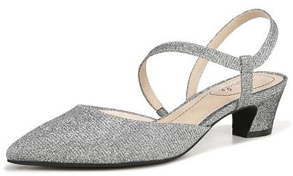 LifeStride Women's Minimalist Pump Pewter Rhinestone Fabric 8.5 M