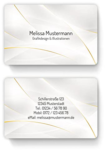 100 Visitenkarten, laminiert, 85 x 55 mm, inkl. Kartenspender - Design Luxior