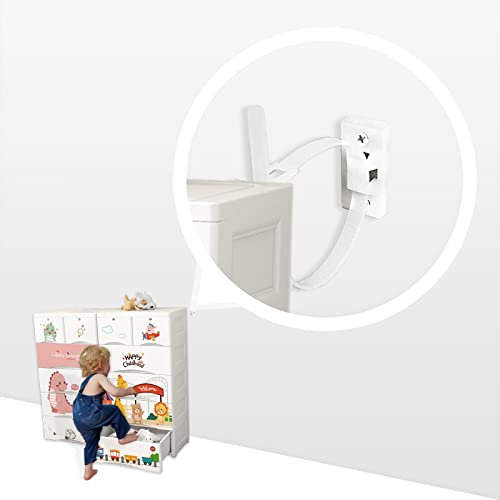 TSHAOUN 10 Sätze Kippschutz Möbel-Wandanker, Kindersicherung, Multifunktions Möbelgurt Möbelanker für Kleinkinder, Kindersicherheit Anti Tip Schutzgurte für Baby-Proofing & Haustierschutz