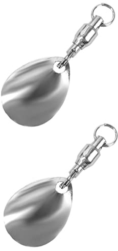 Major Fish Screw Spinner Blade Willow 2 Stück für Gummiköder Colorado Silber Wirbel