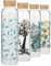 Cleesmil Borraccia sportiva in vetro borosilicato, senza BPA, con custodia in neoprene, 1000 ml/1 litro (foglia)