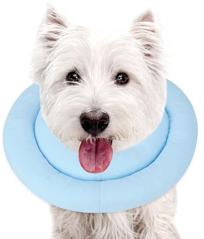 Sbayool Halskrause Hund Katzen, Verstellbares Weiches Und Komfortables Halskrausen Für Hunde, Leckschutz Hund Für Verhindern Sie, DASS Katzen Und Hunde Wunden Nach Der Operation Lecken,Blau,S