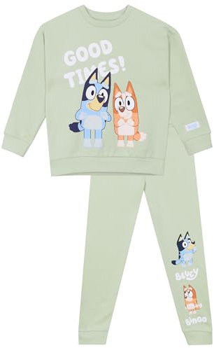 BlueY Sweatshirt Und Jogginghose Set | Oberteil Und Unterteil Set | Bingo Outfit | Jungen Kleidung | Offizielles Merchandise | Grün | 110