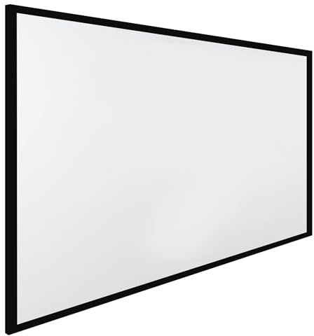 Froulaland Pantalla de proyección con pantalla enrollable básica para cine en casa y negocios, fácil montaje y uso, 100 pulgadas, 16:9, marco fijo, pantalla HD 4K, cine en casa 3D, aluminio y PVC