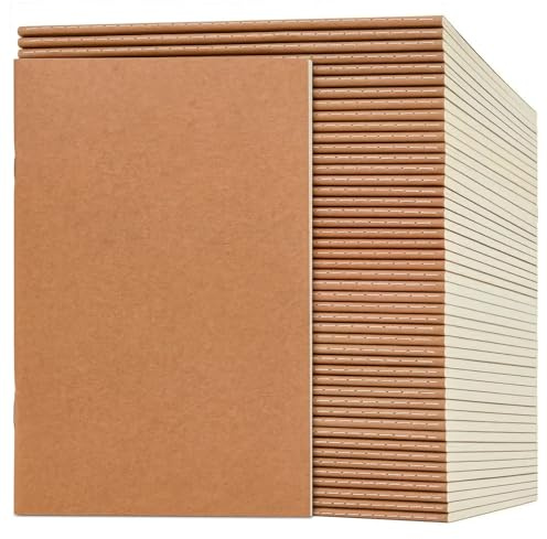 VEESUN Anteckningsbok A5 Blanka Sidor: 50-pack Anteckningsblock Skissbok Kraftpapper Omslag Anteckningsbok för Barn och Vuxna Dagbok för Skola Kontor Resor Ritning Tillbaka till Skolan Present