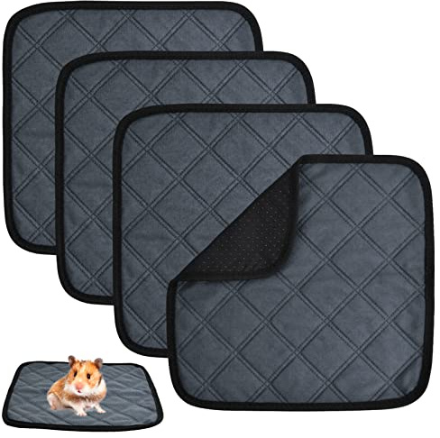 Alfombrillas para Jaula de Conejillo de Indias, 4 Piezas 30x30cm Alfombra Forros de Jaula Cobayas, Almohadilla de Orina de Animal Pequeño para Mascotas Hámster Animales Pequeños Conejo Jaula