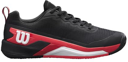 Wilson Rush Pro 4.5 Clay Zapatillas de Tenis Hombre, Malla Transpirable, Soporte y Resistencia a Abrasión, Excelentes para Amortiguación Ligera, Color: Negro/Infrarrojo/Blanco, Talla: 39.5