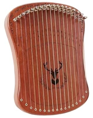 YGLEEULI Lyra harpa professionell 17-strängad lyraharpa, mini fingerstil harpa, kalimba fingerpiano med tillbehör, kreativ musiklåda för nybörjare (brun box typ)