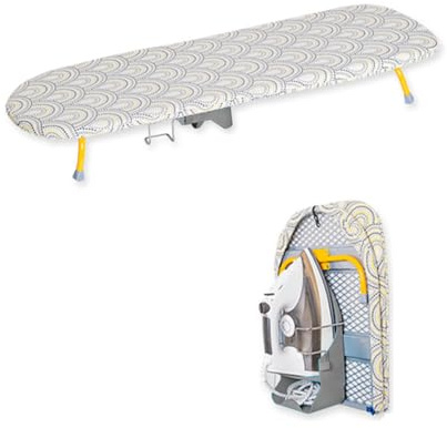 NEWFUN Table a Repasser Pliable, Planche a Repasser Pliable, Table à Repasser Pliable, Pieds de Table Pliables pour Un Gain de Place, Planche à Repasser Compacte avec Support de Table, Gris,89x33cm