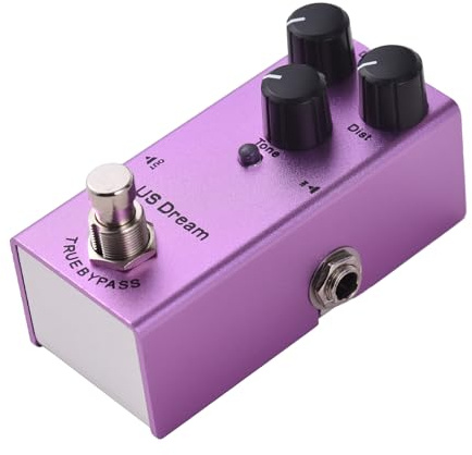 Sxhlseller Efector de Distorsión de Metal, Potente Pedal de Efectos de Guitarra de Ensueño para Guitarristas Eléctricos, Aluminio Ligero Morado