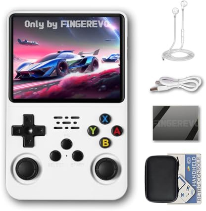 R36S-Handheld Game Console with Portable Case White
