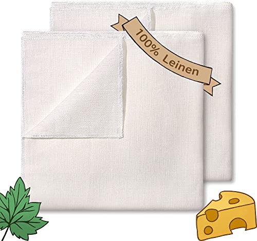 ecooe Tissu Filtrant Matière 100% Naturelle 50 * 50cm Toile à Fromage Lavable Et Réutilisable pour Filtre Fromage, Jus, Gelée, Confiture et Beurre (2 Pièces)