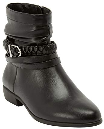 Comfortview Mickey Slouch Bootie Short Ankle Boot Women's Winter Shoes (Wide Widths Available) - 9 WW, Black (Wide Widths Available)