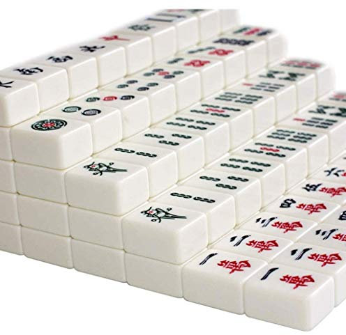 SMSOM Chinesische nummerierte x-große Fliesen Mahjong-Set, 144 Fliesen 42mm einfach zu lesen Spielset, Geschenk/Geburtstag (Mah-Jongg, Mah Jongg, Majiang) (Size : 44mm)