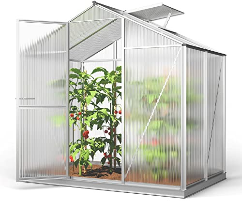 Serra GFP ECO 2 telaio in alluminio 192 x 131 cm, lastre a doppia parete di 8 mm, con apri-finestra automatico e telaio di fondazione