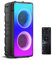 A67 Altavoces Bluetooth 5.0 estéreo, altavoz inalámbrico portátil de 60W (80W pico) con graves ricos, luces coloridas, batería de 10000 mAh, exterior para regalos de fiesta en casa.