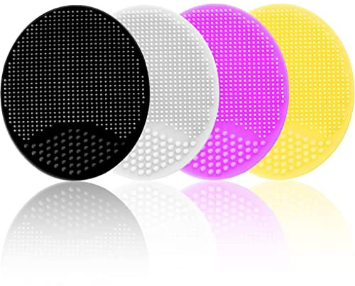 Silicone Facial Cleansing Brush, Soft Face Brush, Blackhead Acne Pore Pad - Face Exfoliator & Deep Cleaning 4 Pack