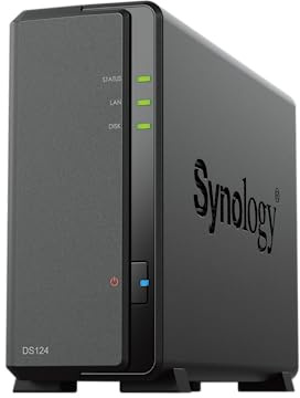 Synology DS124 12TB 1 Bay NAS Solution installed with 1 x 12TB HAT3300 Drives
