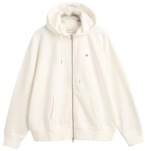 Gant Damen Shield Zip Hoodie Kapuzenpullover, Eggshell, S EU