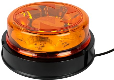 Yuanjoy Luz intermitente LED ámbar de 12-24V para camiones, 6 patrones de destello con fijación por tornillo, IP67 impermeable, certificado SAE/ECE