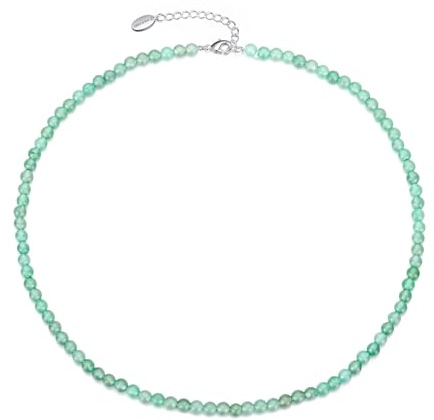 Philip Jones Green Aventurine Mini Beaded Gemstone Necklace