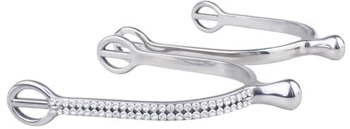 LXLAEOANG Pferde Sporen Reitsporn Reitpferd Sporn Diamond Rider Sporn Schulpferd mit Sporenriemen