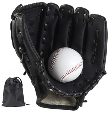 GisWell Baseball Handschuhe - Softball Handschuhe mit Einem Ball,baseballhandschuh Erwachsenen Baseball Training Verdickte Baseballhandschuhe, PU-Leder, Dauerhaft für Kinder, Jugendliche, Erwachsene