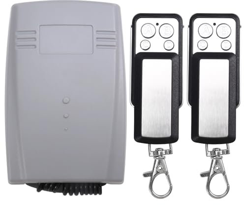 Juqoyue Receptor de Puerta de Garaje de 2 Canales y 433 MHz, Control Remoto para Puerta de Garaje, Código Variable de Aprendizaje Fijo, Universal