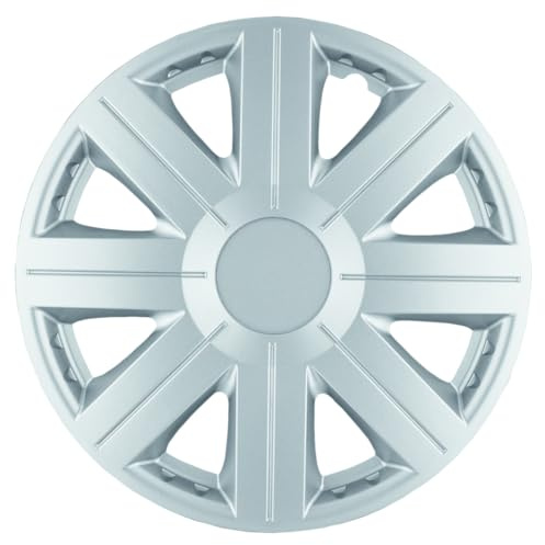 Cosmos – Enjoliveurs de Roues 14 Pouces, Universels, Set de 4, Couleur Argent, pour Voiture et Jantes en Acier, Fabriqué en UE