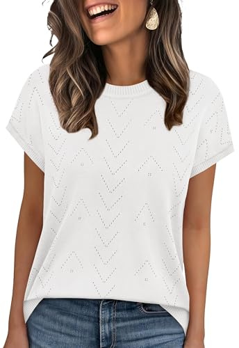 Aokosor T Shirts for Womens Short Sleeve Jumpers Crew Neck T Shirts 2026 Trendy Ladies Summer Tops
