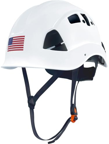 Casco di sicurezza da costruzione, in ABS, casco rigido regolabile, sistema di ventilazione industriale, protezione per la testa da uomo, certificato ANSI/ISEA Z89.1 (NTA2-White Hard Hats)