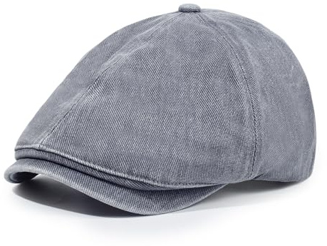 Qlauca Newsboy Hat for Men Cotton 6 Panel Newsboy Hat