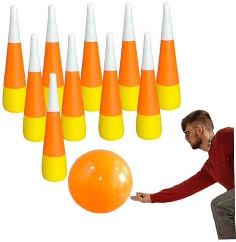 Set da bowling per bambini, gioco di bowling gonfiabile per famiglie sicuro e divertente, giochi portatili in plastica per il Ringraziamento, attività di carnevale autunnale per bambini per adulti, p