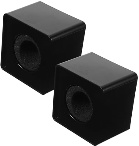 Yardwe Banderas de Micrófono Cuadradas para Entrevista Logotipo del Micrófono Abs Negro 2 Piezas Diseño Portátil y Publicidad