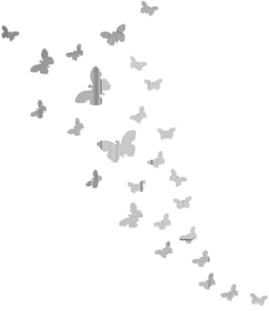QEXUJOW Adesivi da parete,Set di 36 adesivi murali a specchio in acrilico a forma di farfalla, effetto 3D, ideali per camerette, scuole, soggiorni e come decorazione per lo sfondo della TV.