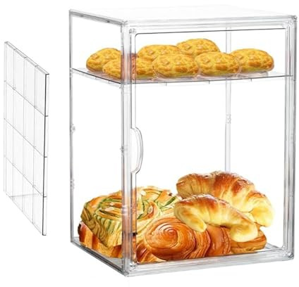 Genérico para pan- 36 x 27 x 22 cm contenedordealmacenamiento de esquina transparente contenedordealimentos ventilado contenedordeestante ajustable | Cocina Mostrador Despensa Sándwich panpanBage