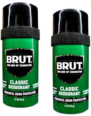 BRUT Classic Round Stick Deodorant 2.7 Ounces (2 Pack) (76 g)
