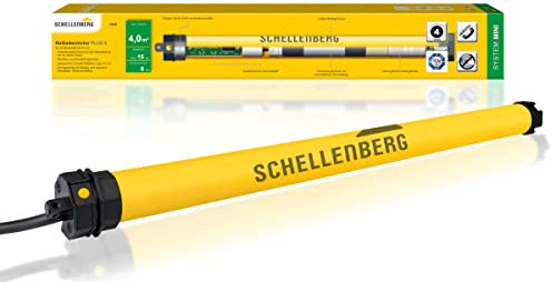 Schellenberg 20406 Rolladenmotor Mini Plus 6 Nm elektronische Endlageneinstellung, bis zu 4 m² Fläche, Rohrmotor für 40 mm Welle, Komplettset inkl. Wandlager