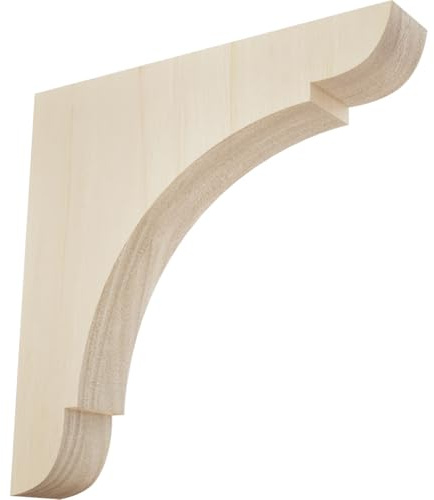 Ekena BKTW01X10X10OLRW 1 3/4-Inch Width x 10-Inch Depth x 10-Inch Height Large Olympic Wood Bracket - Rubber Wood