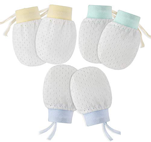 Hifot Neugeborenes Baby Baumwollhandschuhe No Scratch Fäustlinge 3 Paar, Infant Kleinkind Jungen Mädchen Soft Anti Scratch Fäustlinge für Baby Care - süße Pattens