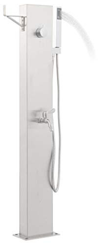 vidaXL Grifo para Ducha de Jardín Portátil Camping Patio Terraza Aire Libre Piscina Playa Caravana Baño Metal Exterior de Acero Inoxidable