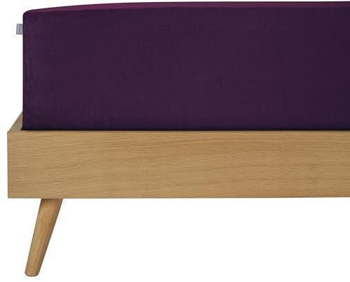 Schiesser Spannbettlaken Flexi - 95/5-100 x 200 cm - Aubergine