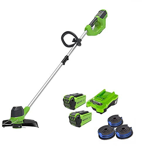 Greenworks Cordless Grass Trimmer 40V 30cm G40LTK2X, 3 pack spool, incl. 2 Battery 2Ah & Charger