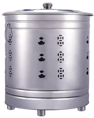 Inceneritore da Giardino, Barile di Metallo per Bruciare, Secchio per Bruciare in Acciaio Inossidabile, Secchio per Cenere, per Casa, Cortile, Giardino