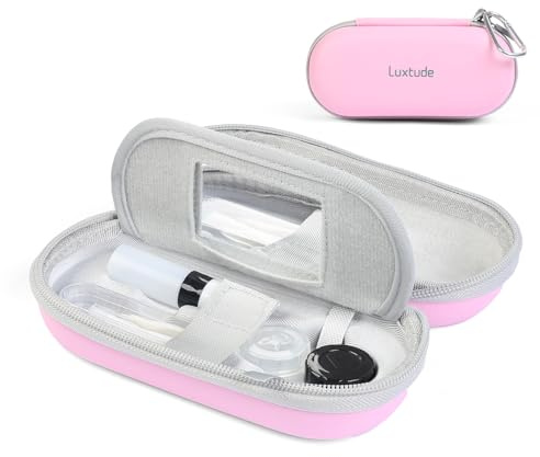Lyxigt kontaktlinsfodral, 2 i 1 söt kontaktlins och glasfodral, rosa, Small, Grundläggande