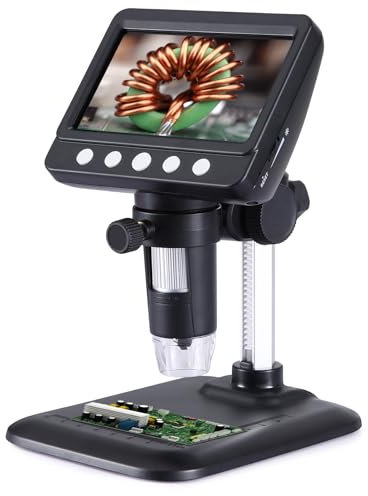 Koolertron mikroskop digital, 1080P HD 1000 x mikroskop, USB-mikroskop mikroskoplupp för kretskort-reparation, lödning av PCB-mynt, för vuxna/barn, med SD-kort