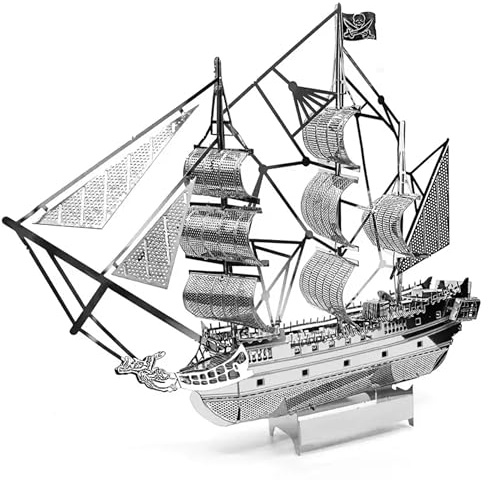 Metal Zone Pirate Boat 3D Metal Jigsaw Puzzle 3D Metal Puzzle for Adults 10 x 2 x 10cm