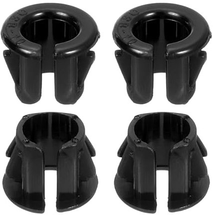sourcing map 18 Pcs Cable Snap Bushing Grommet, 11/32 Mounting Dia Opened Snap Bushing - Black Round Nylon Snap in Cable Grommet Protector, Plastic Cable Hole Grommets for Wiring